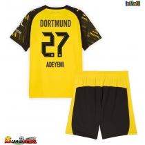 Camisa de Futebol Borussia Dortmund Karim Adeyemi #27 Equipamento Principal Infantil 2025-26 Manga Curta (+ Calças curtas)